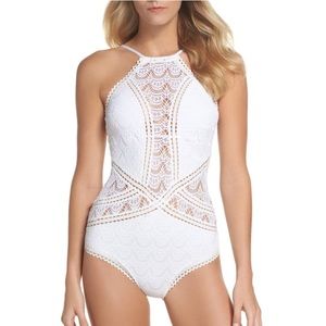 Becca Crochet Lace One Piece Swimsuit